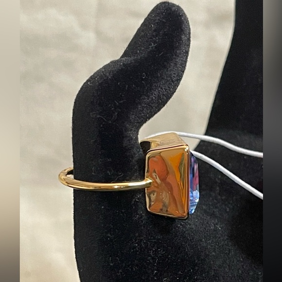 Christian Siriano 14k Gold Plated Ring in Light Blue Crystal Accent | Size 8 - Picture 6 of 14